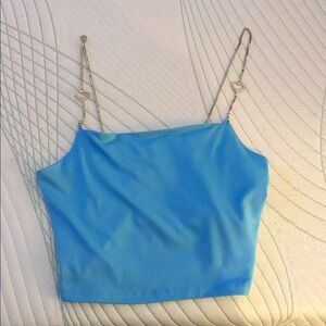 Forever 21 Sky Blue Camisole with Chain Straps